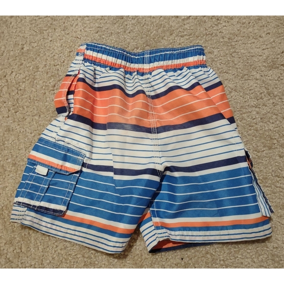 Okanu Surf Boys Striped Multi-Colored Swim Trunks 3T - Picture 3 of 3